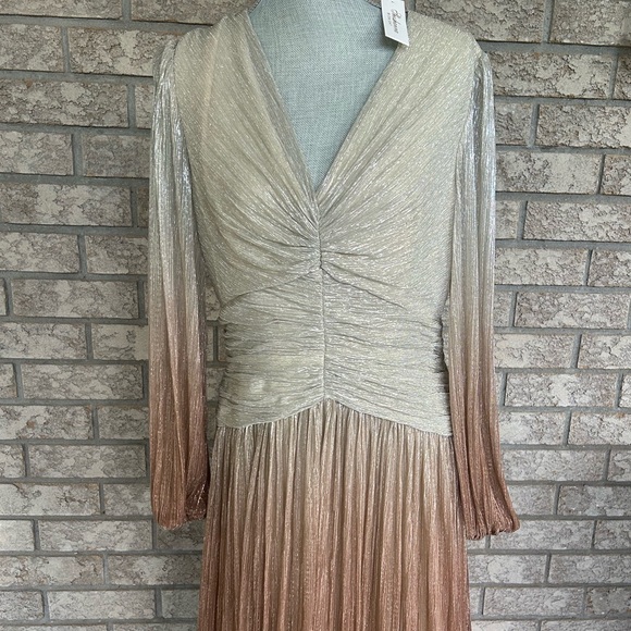 Shoshanna Womens Alina Ombre Chiffon Long Sleeve Dress - Picture 3 of 4